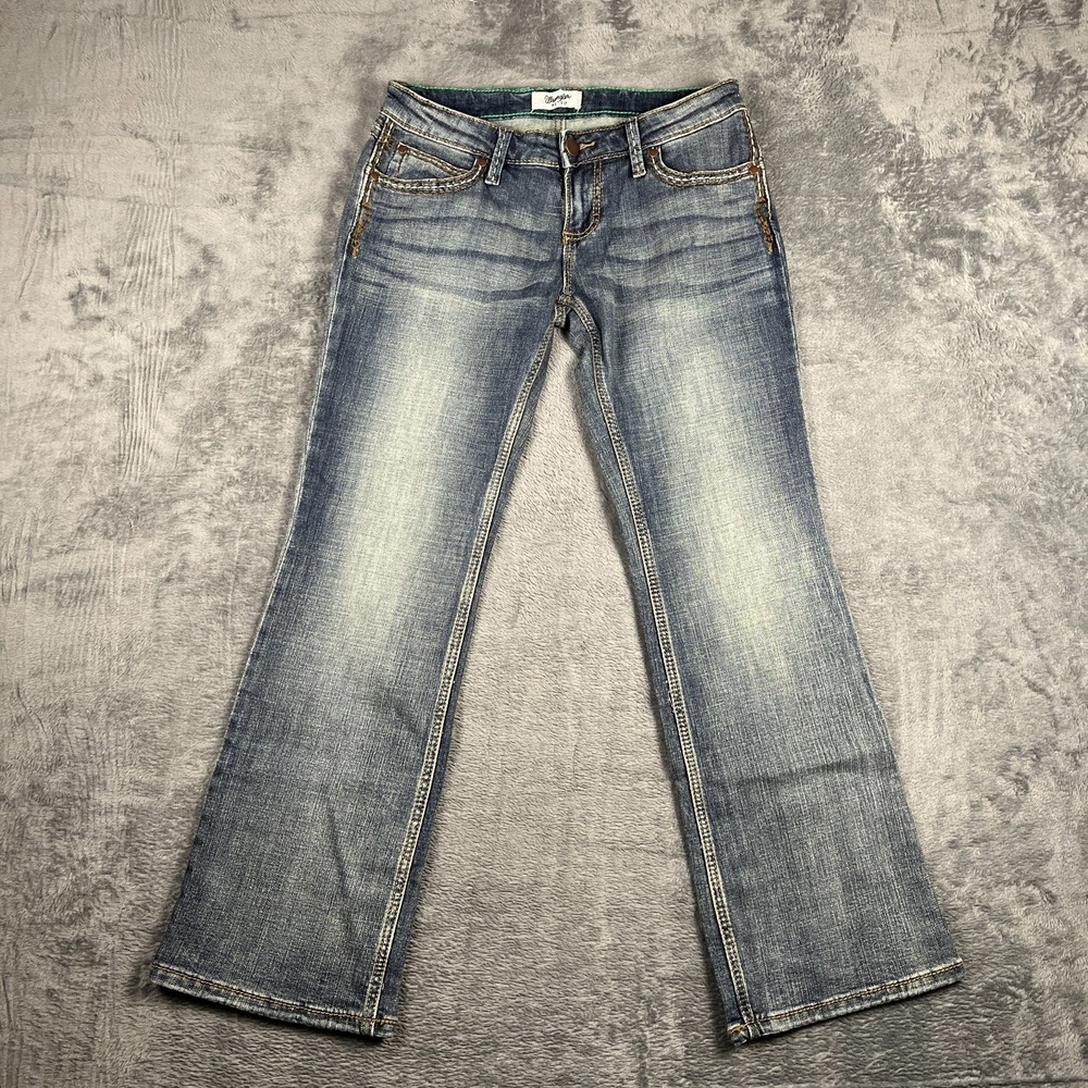 Wrangler Retro Sadie Bootcut Jeans Womens 27x30 Blue Denim Cotton Logo Low Rise